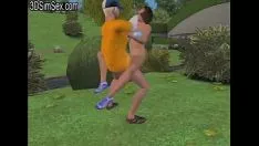 再生 二人の男が公園でミッシーをファック
