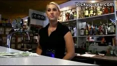 Play Hot blond barman gets kitty-cat spanged goodness for money